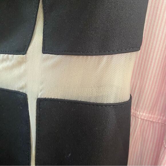 NEW Entry bodycon black dress with nude mesh acccents - Picture 6 of 8